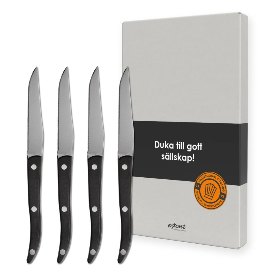 Grillmesserv Palermo Curve, 4-pack - Exxent