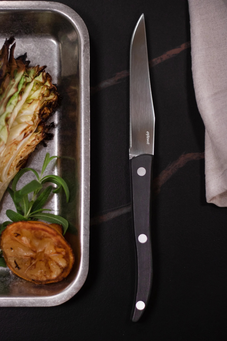 Grillmesserv Palermo Curve, 4-pack - Exxent