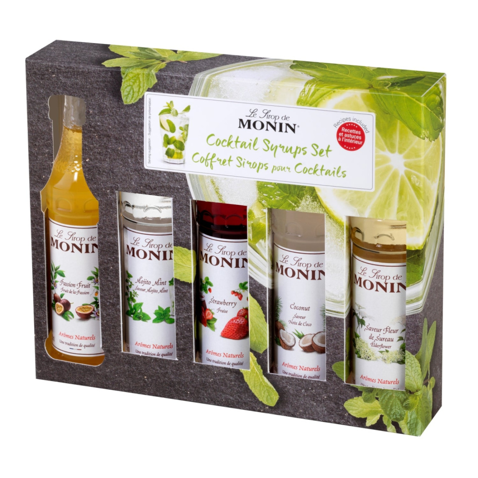Monin Cocktail Set Syrup 5 x 5 cl in der Gruppe Bar & Wein / Bar-Ausstattung / Andere Bar-Ausstattung bei The Kitchen Lab (1083-30785)