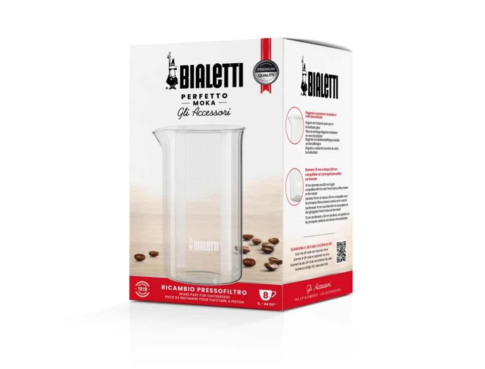 Ersatzgläser für French Press, 8 Tassen - Bialetti