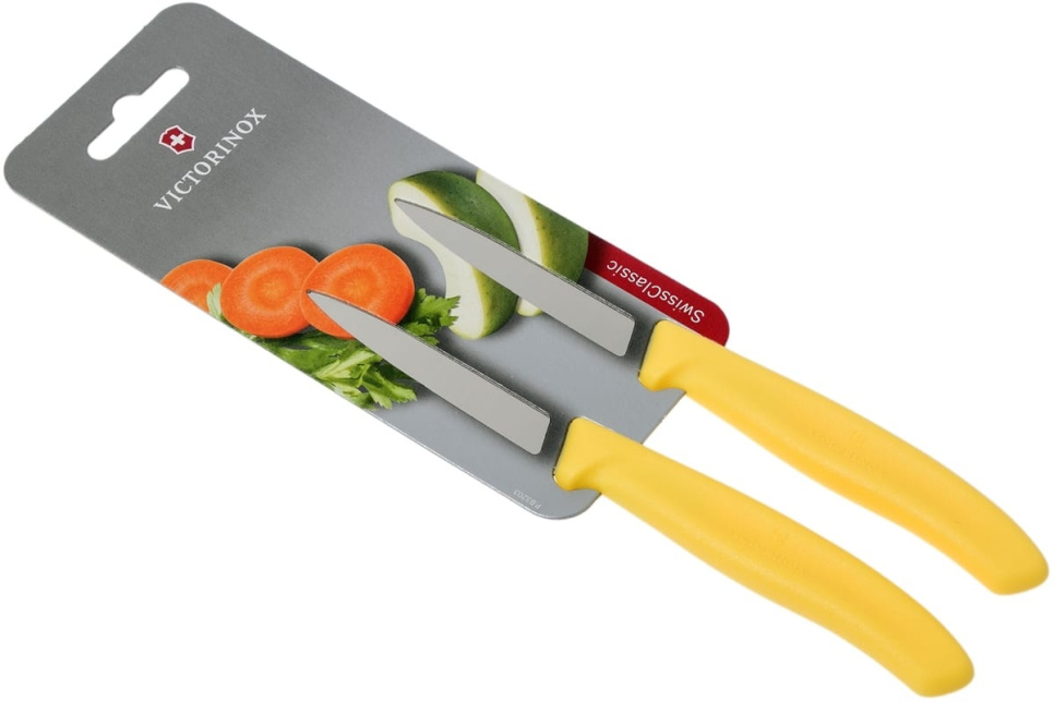 Schälmesser, gelb, 8 cm - 2 Sets - Victorinox in der Gruppe Kochen / Küchenmesser / Schälmesser bei The Kitchen Lab (1090-23679)