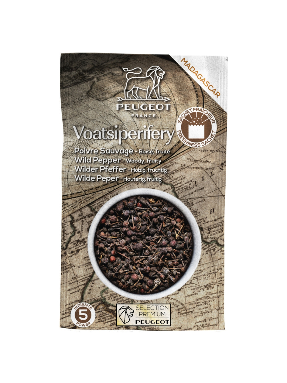Pfeffer, Wilder Voatsiperifery, 60 g - Peugeot in der Gruppe Kochen / Gewürze & Aromen / Pfeffer bei The Kitchen Lab (1090-29633)