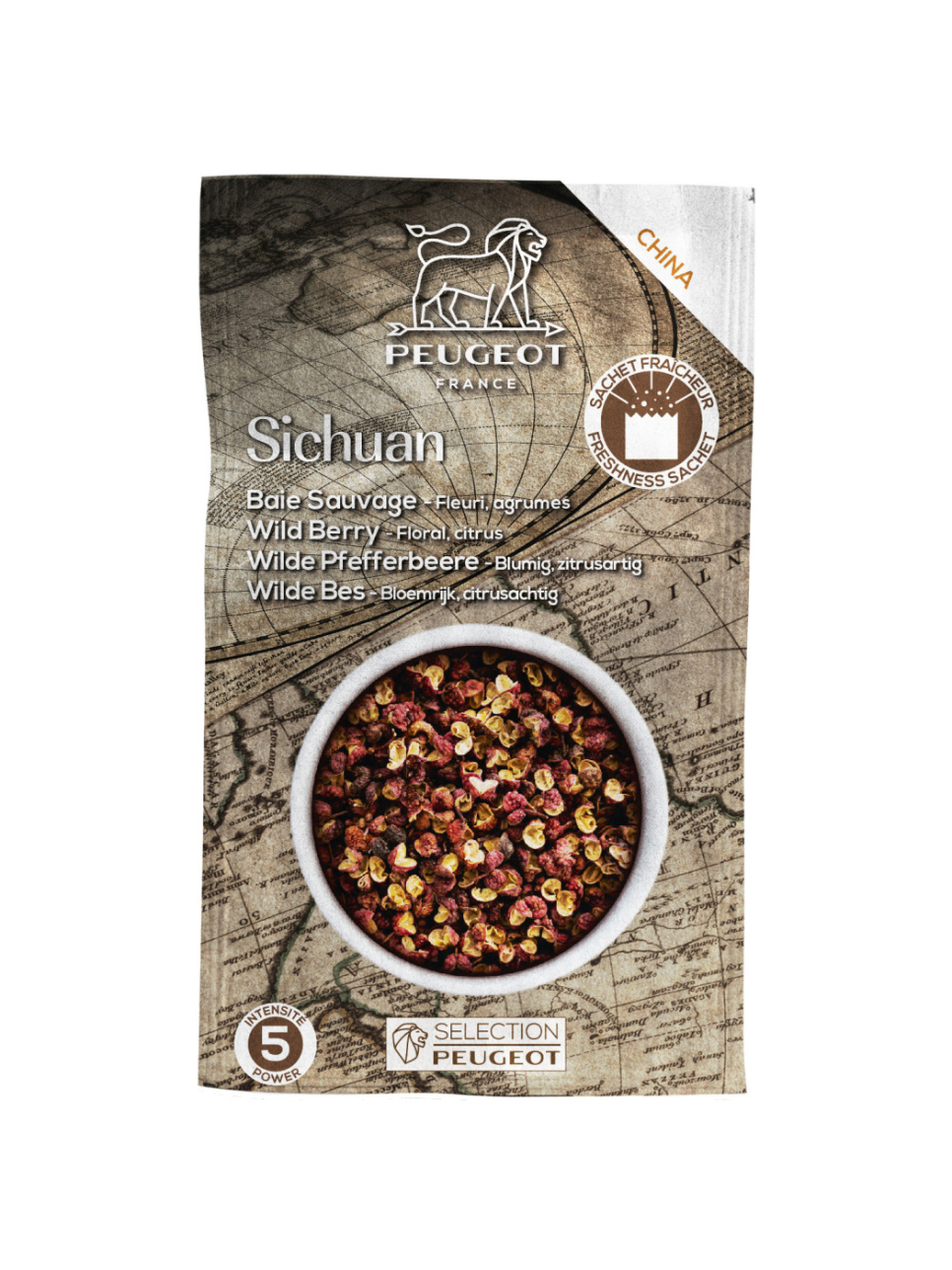 Szechuan Peppercorns, 4x40gr - Peugeot in der Gruppe Kochen / Gewürze & Aromen / Pfeffer bei The Kitchen Lab (1090-31747)