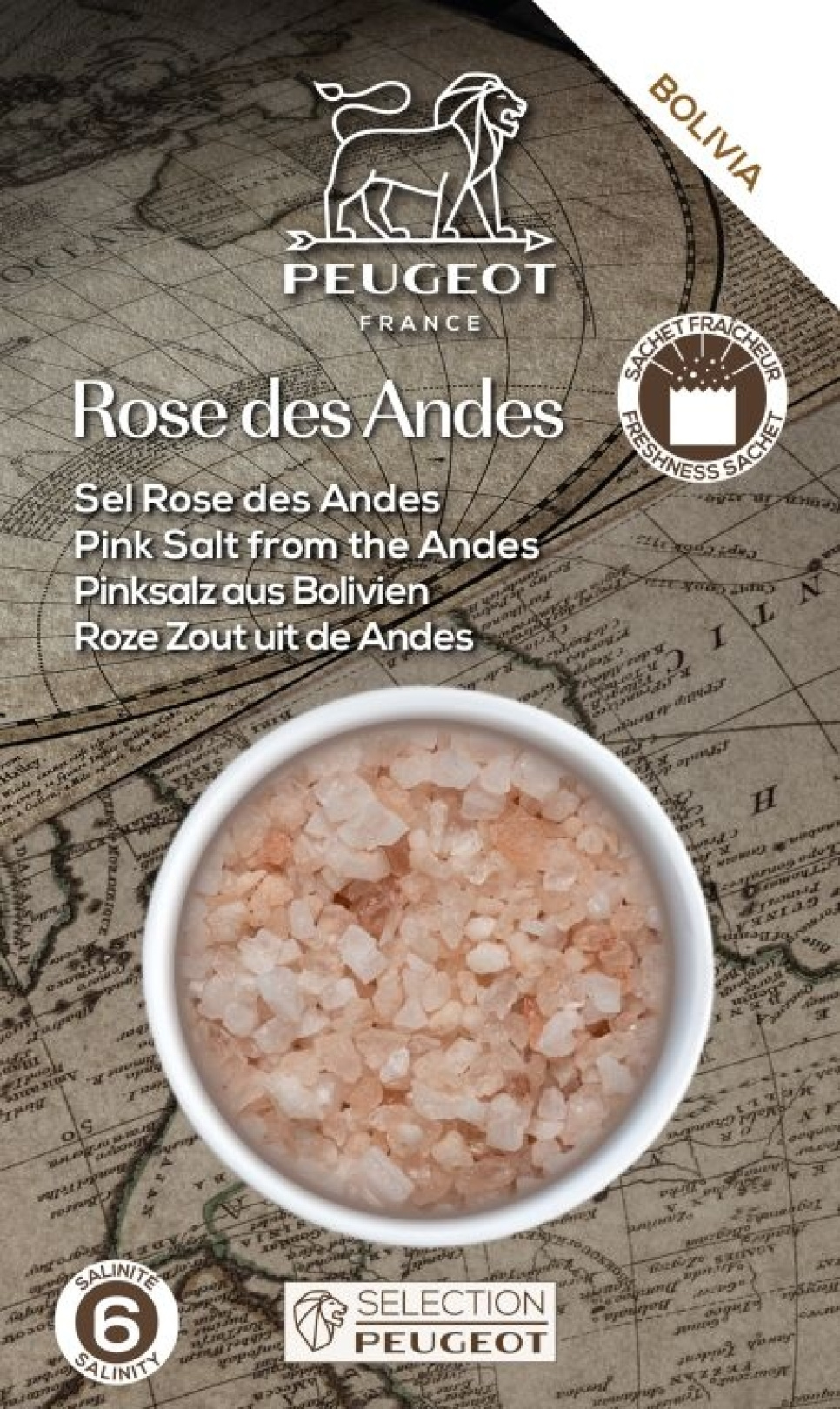 Mühlen Salz, Rosa, 350 g, Bolivien - Peugeot in der Gruppe Kochen / Gewürze & Aromen / Salz bei The Kitchen Lab (1090-35294)