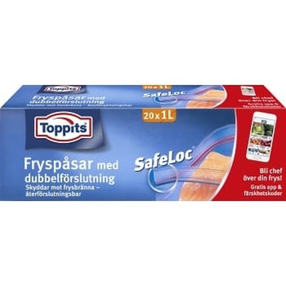 Safeloc® wiederverschließbarer Beutel für Sous Vide und Gefrierschrank - Toppits in der Gruppe Kochen / Sous Vide / Zip- und Vakuumbeutel bei The Kitchen Lab (1096-23587)