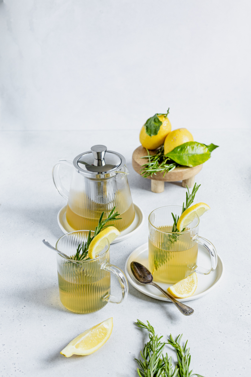 Set aus Teekanne und zwei Glasbechern, Darjeeling - Cristel