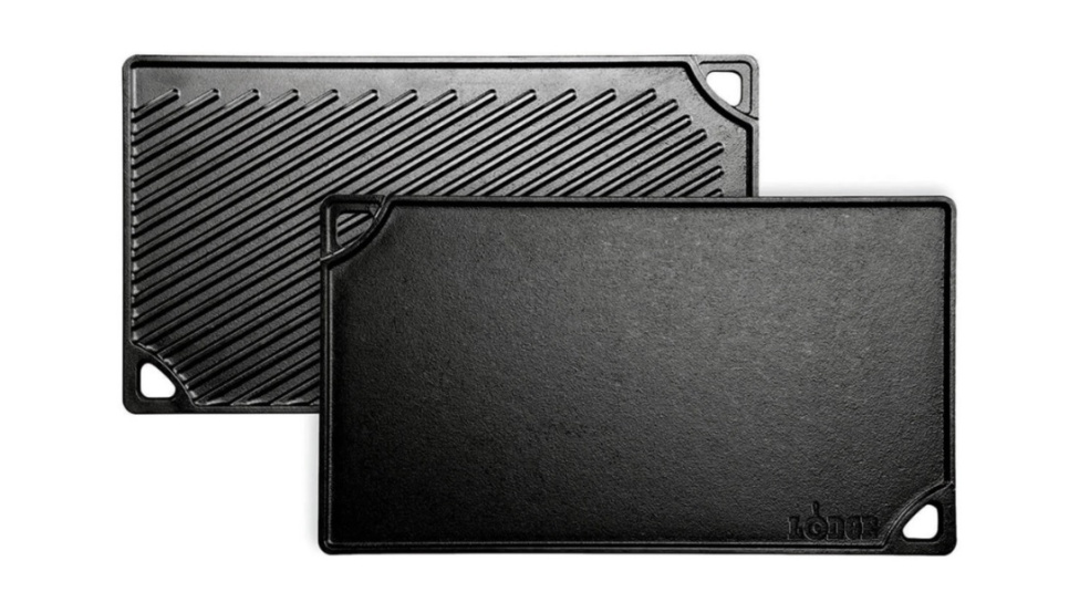 Grillplatte/Steakplatte, Gusseisen, umkehrbar, 43 x 24 cm - Lodge in der Gruppe Kochen / Bratpfannen / Tischgrills bei The Kitchen Lab (1282-28069)