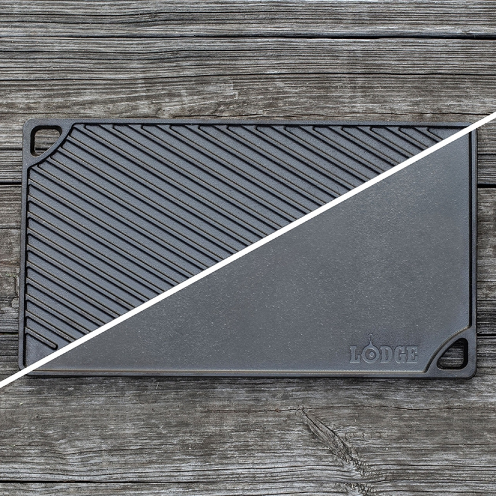 Grillplatte/Steakplatte, Gusseisen, umkehrbar, 43 x 24 cm - Lodge