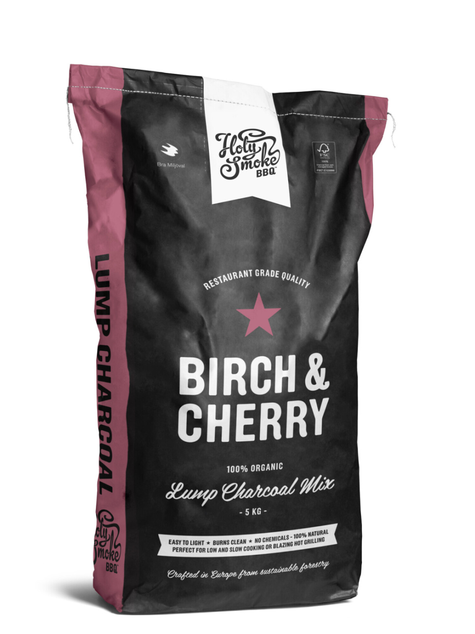 Premium Lump Charcoal, BIRCH/CHERRY, 5 kg - Holy Smoke BBQ in der Gruppe Grills, Herde & Öfen / Grillkohle & Briketts / Holzkohle bei The Kitchen Lab (1282-28918)