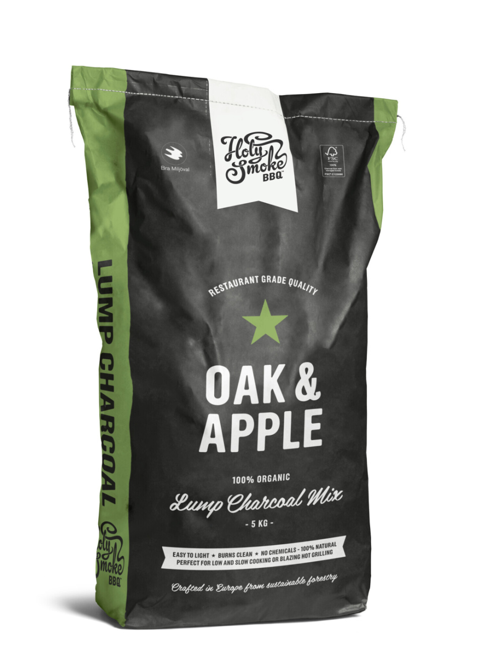 Premium Lump Charcoal, OAK/APPLE, 5 kg - Holy Smoke BBQ in der Gruppe Grills, Herde & Öfen / Grillkohle & Briketts / Holzkohle bei The Kitchen Lab (1282-28919)