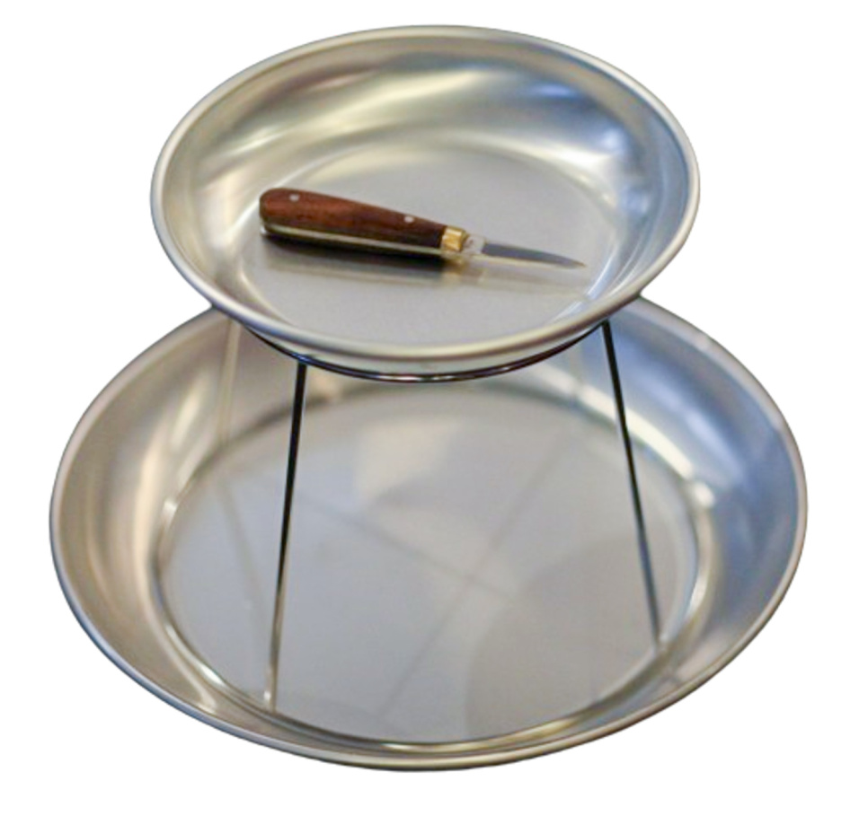 Meeresfrüchte-Set, zweistufige Etagere und Austernmesser in der Gruppe Tischgedeck / Teller, Schüsseln & Schalen / Fett bei The Kitchen Lab (1317-13747)