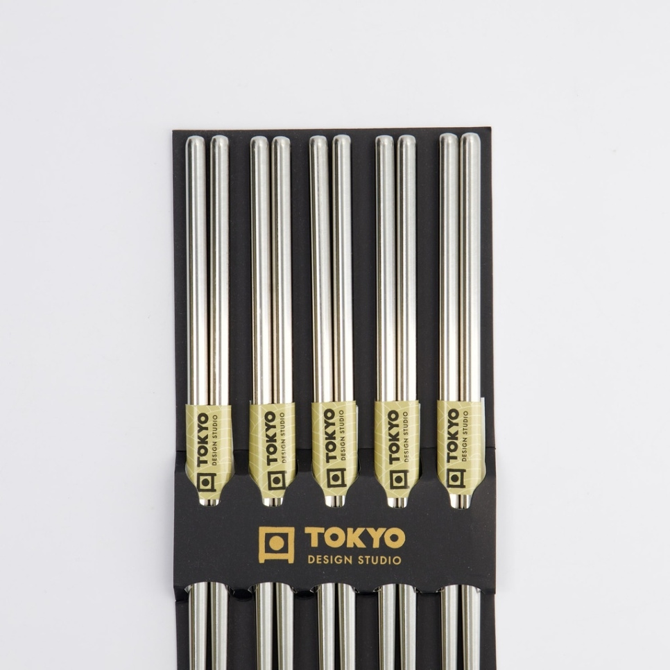 Essstäbchen, 5er-Pack - Tokyo Design Studio - Edelstahl