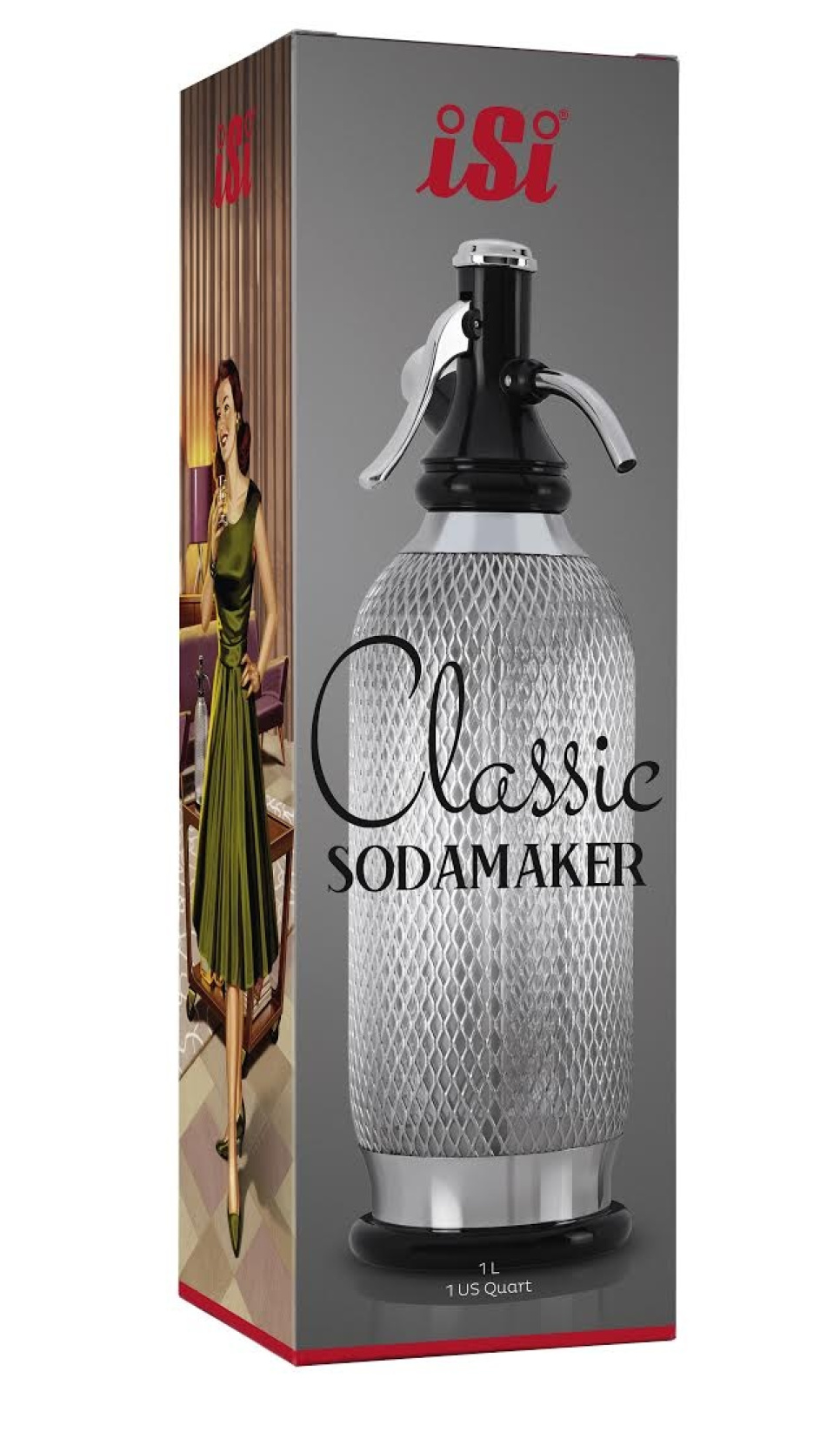 Sodasiphon Classic, mit Sieb im Retro-Stil - iSi