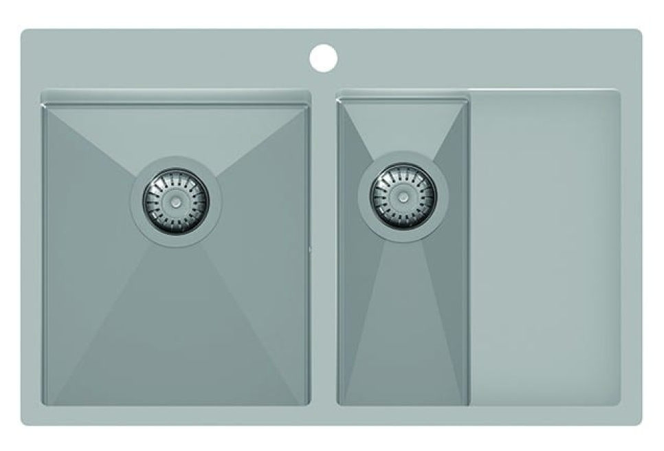 Edelstahl-Doppelspüle 780 x 500 mm mit Ablage rechts in der Gruppe Kücheneinrichtung / Waschbecken bei The Kitchen Lab (1416-12561)