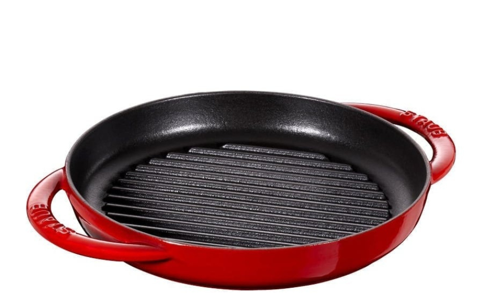 Grillpfanne aus Gusseisen, rot, rund - Staub in der Gruppe Kochen / Bratpfannen / Grillpfannen bei The Kitchen Lab (1418-12941)