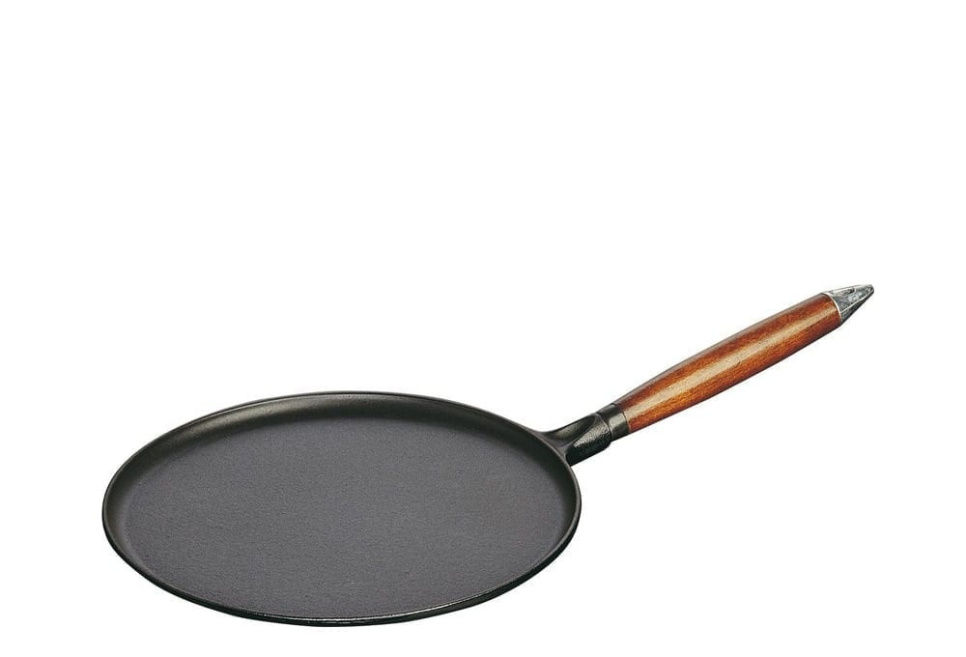 Pfannkuchenpfanne aus Gusseisen 28cm, Holzgriff - Staub in der Gruppe Kochen / Bratpfannen / Pfannkuchenpfannen bei The Kitchen Lab (1418-12971)