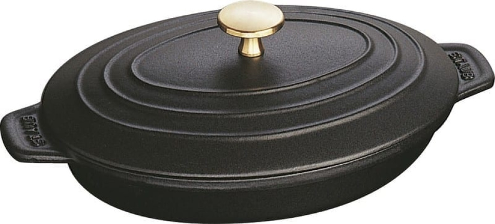 Schüssel mit Deckel, Gusseisen, 23x17cm, Schwarz in der Gruppe Kochen / Ofenformen & Gastronormbehälter / Ofenformen bei The Kitchen Lab (1418-13103)