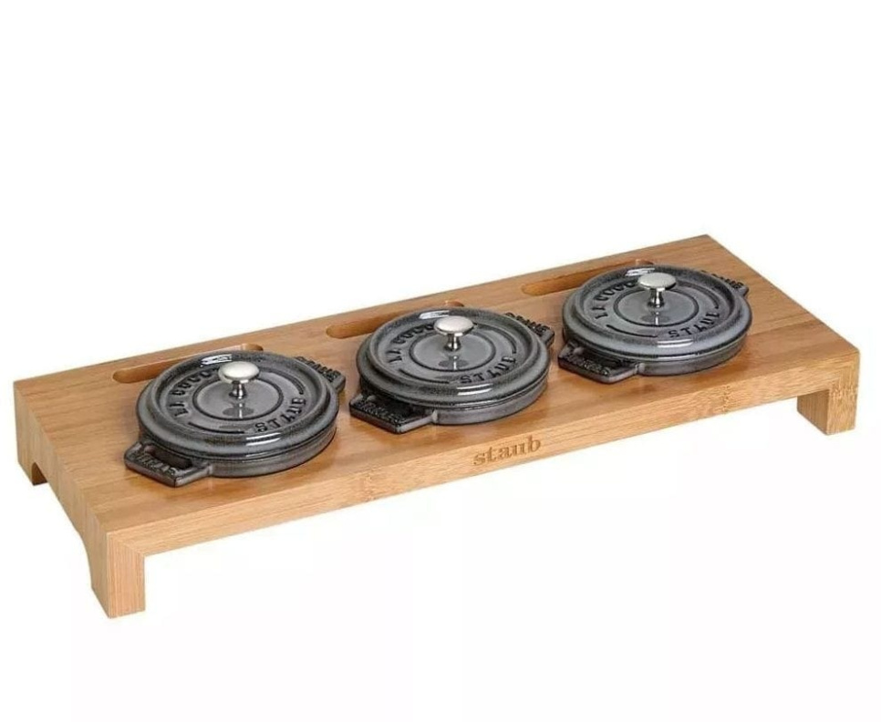 Holzhalter für 3 Minitöpfe, Bambus - Staub in der Gruppe Tischgedeck / Sonstiges fürs Tischgedeck & Servieren / Untersetzer bei The Kitchen Lab (1418-13517)
