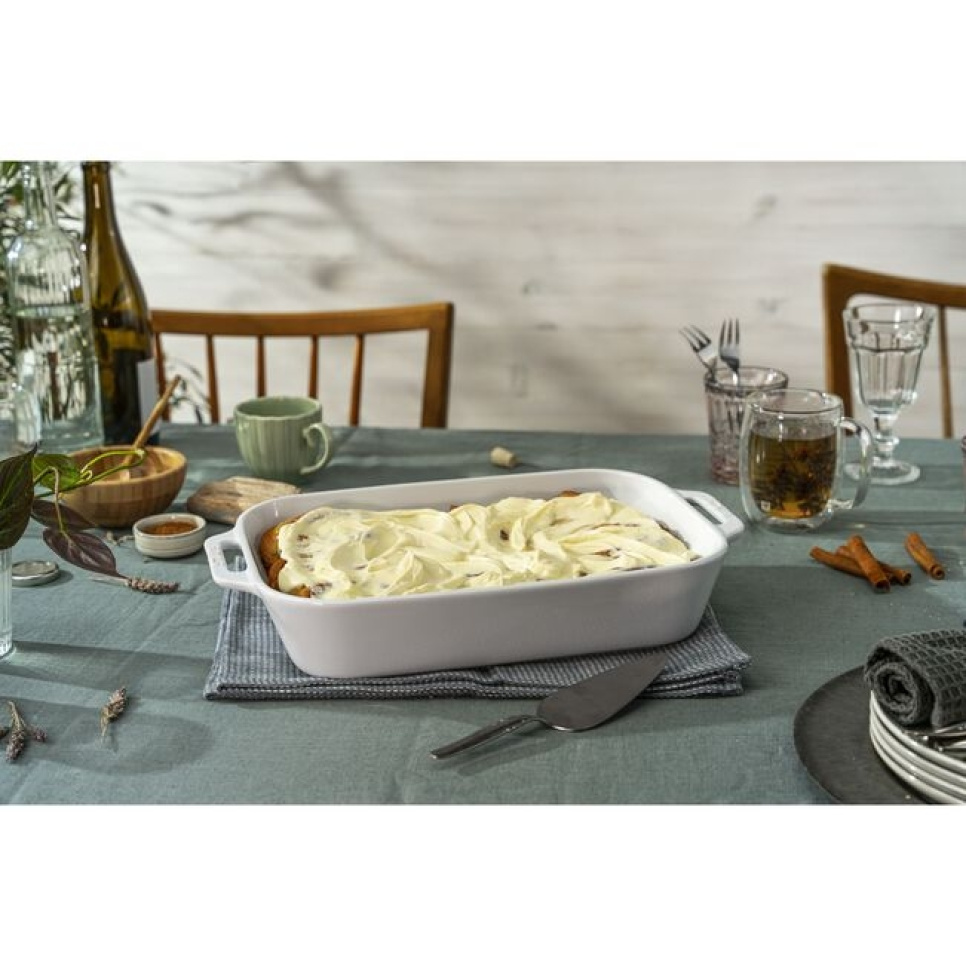 Rechteckige Form, weiß - Staub - 34 x 24 cm