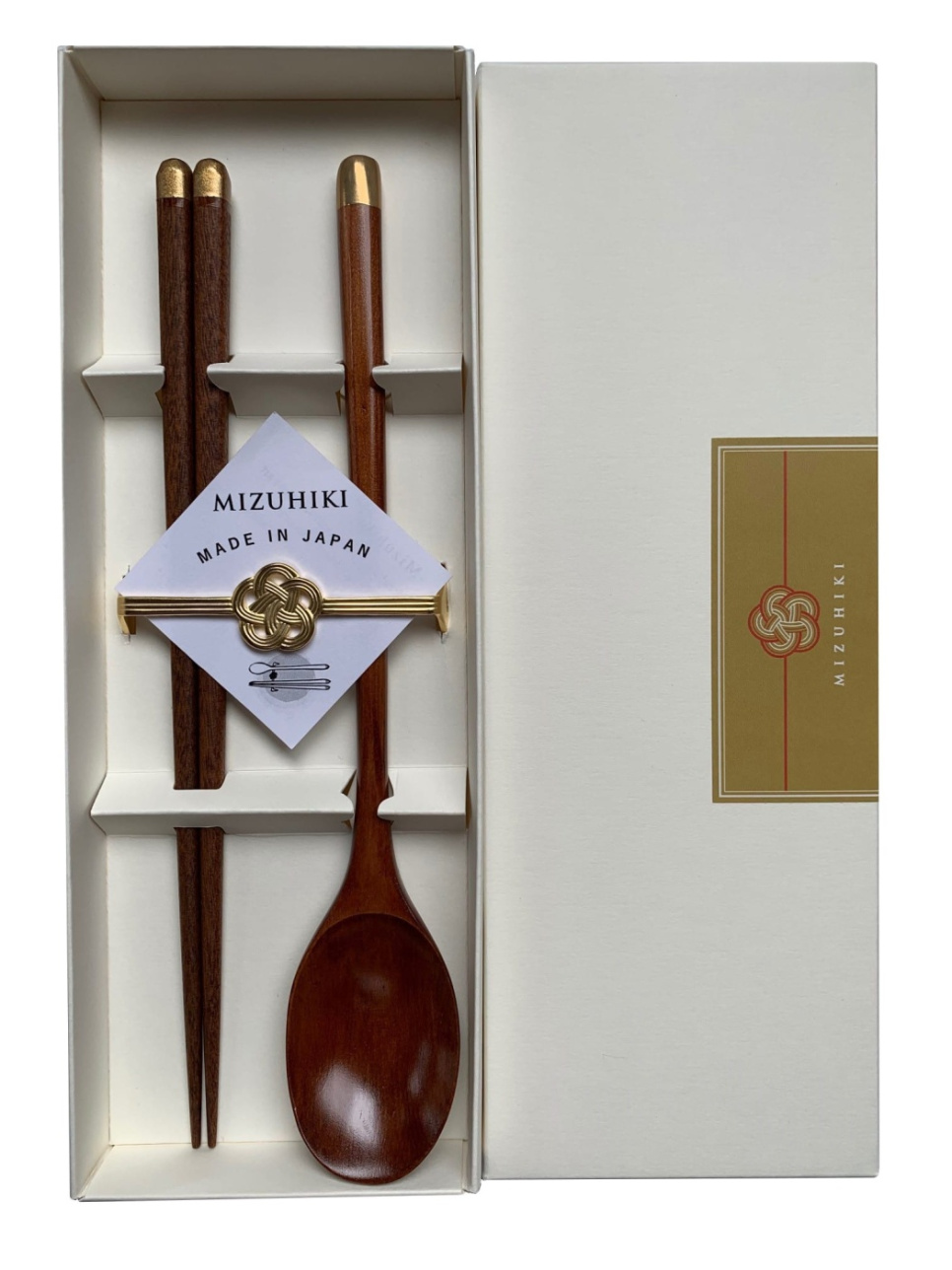 Mizuhiki Geschenkset mit Essstäbchen, Löffel und Ablage Gold - Kawai in der Gruppe Kochen / Küchenutensilien / Asiatische Küche bei The Kitchen Lab (1422-23139)