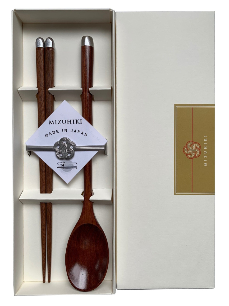 Mizuhiki Geschenkset mit Essstäbchen, Löffel und Ablage Silber - Kawai in der Gruppe Kochen / Küchenutensilien / Asiatische Küche bei The Kitchen Lab (1422-23140)