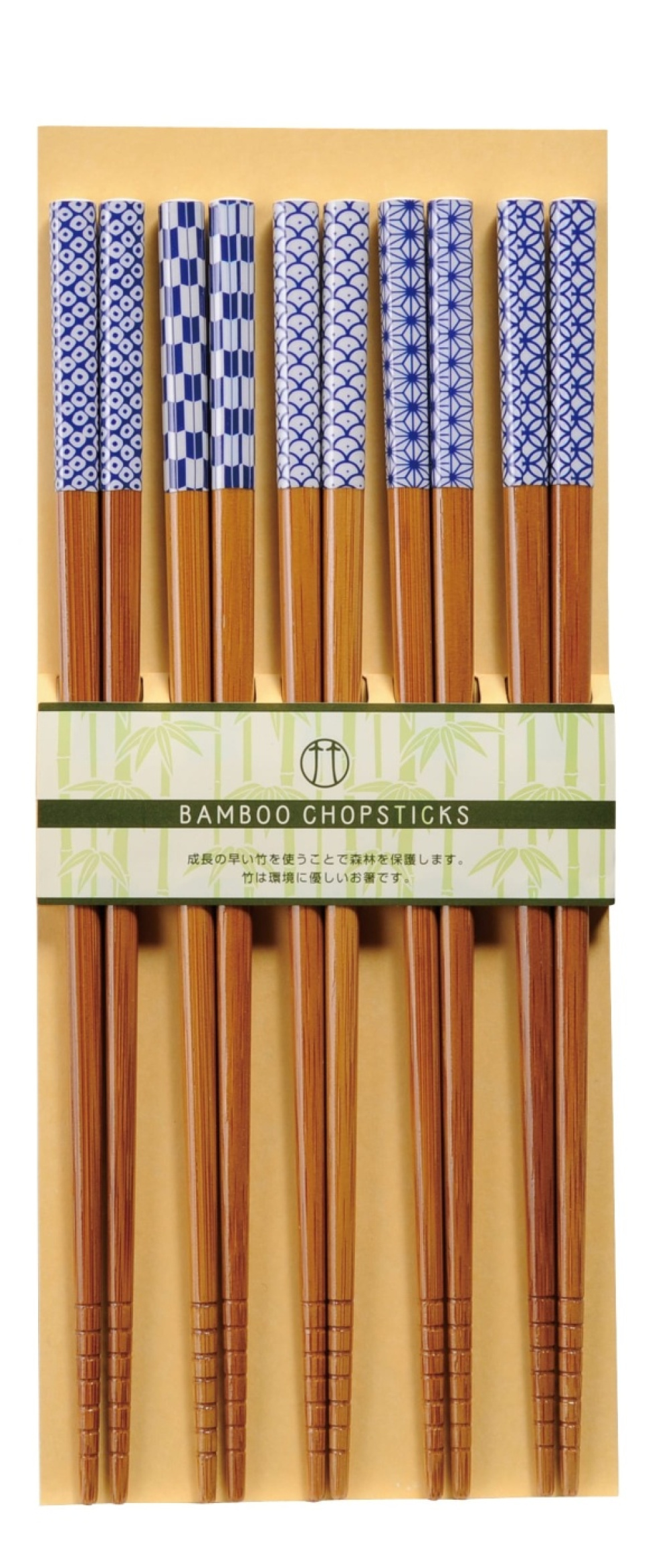 Susutake-Komon 5 Paar Essstäbchen Blau-Weiß - Kawai in der Gruppe Kochen / Küchenutensilien / Asiatische Küche bei The Kitchen Lab (1422-23141)
