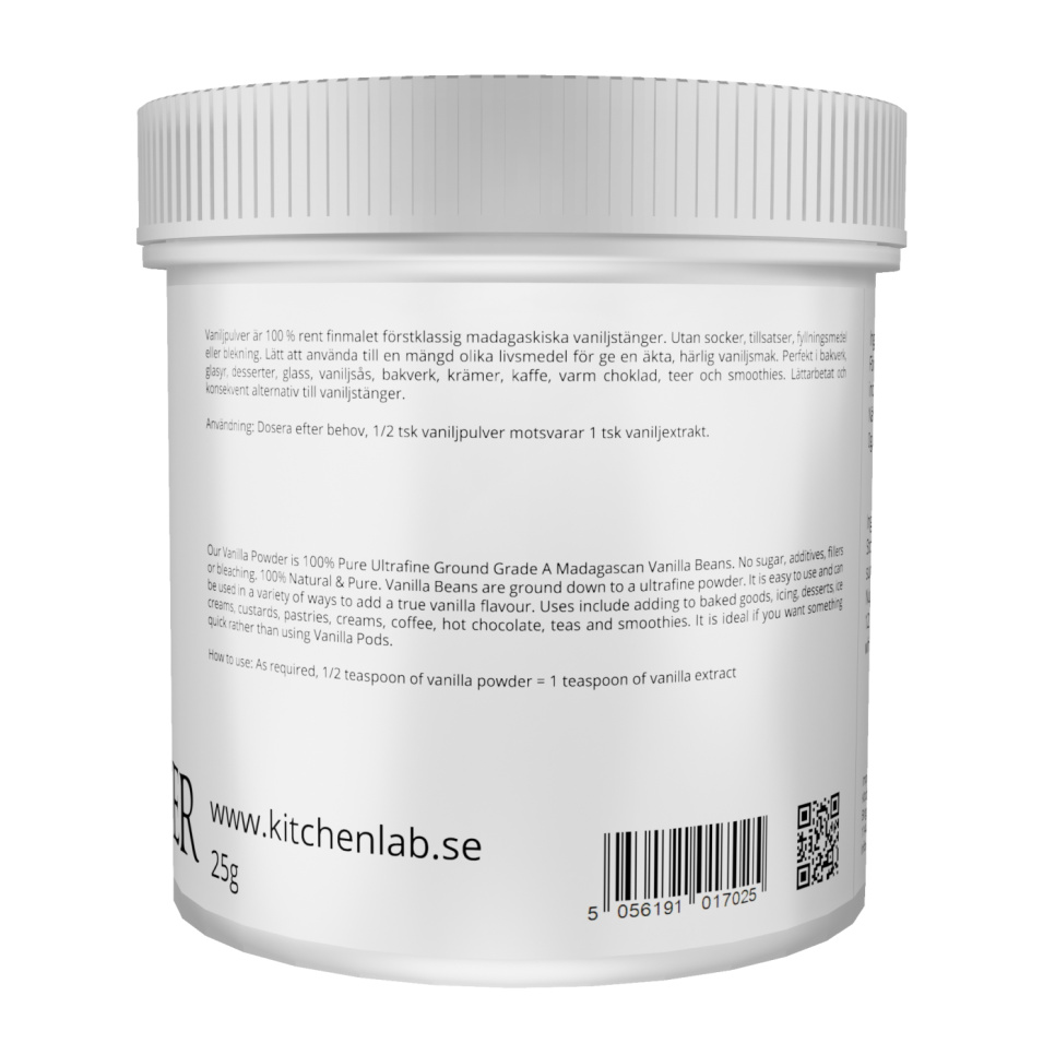 Vanillepulver, Madagaskar Vanille - The Kitchen Lab - 25 g