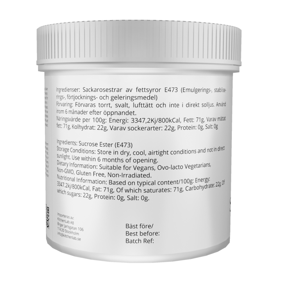 Saccharoseester von Fettsäuren (E473) - The Kitchen Lab - 100 g