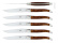 Sechs Messer, Tuja Griff, poliert, Tradition - Forge de Laguiole