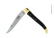 Speisemesser mit Klappklinge, Messingkropf, schwarzem Griff - Forge de Laguiole