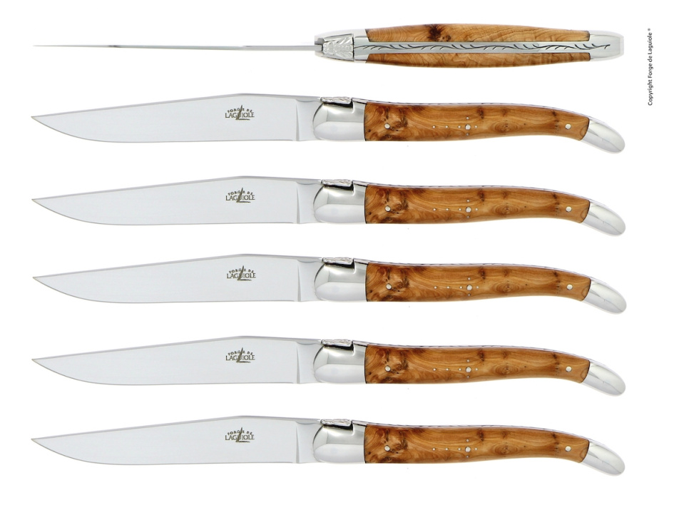 Sechs Messer, En Griff, poliert, Tradition - Forge de Laguiole in der Gruppe Tischgedeck / Besteck / Messer bei The Kitchen Lab (1446-15870)
