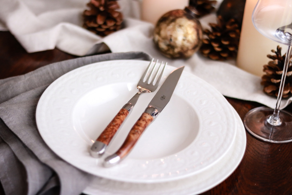 Sechs Gabeln, Tuja-Griff, poliert, Tradition - Forge de Laguiole