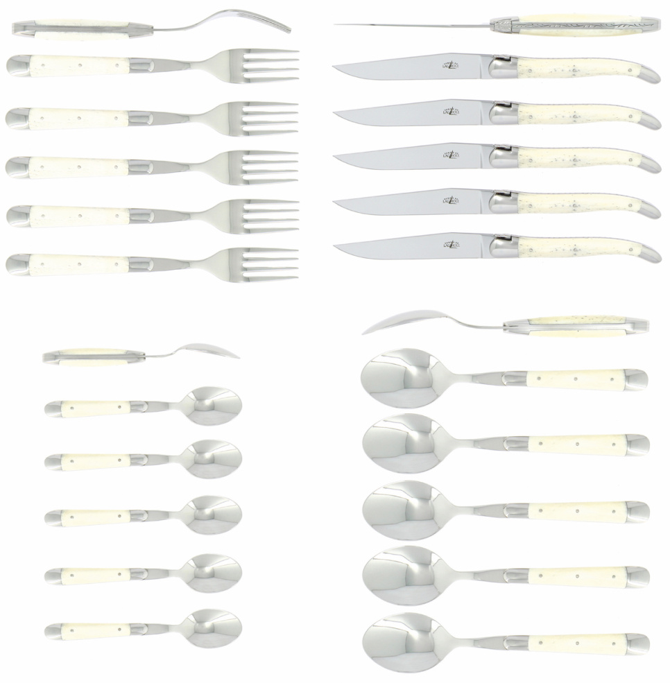 Besteckset 03, Knochengriff, poliert, Tradition - Forge de Laguiole in der Gruppe Tischgedeck / Besteck / Das Besteck bei The Kitchen Lab (1446-32851)