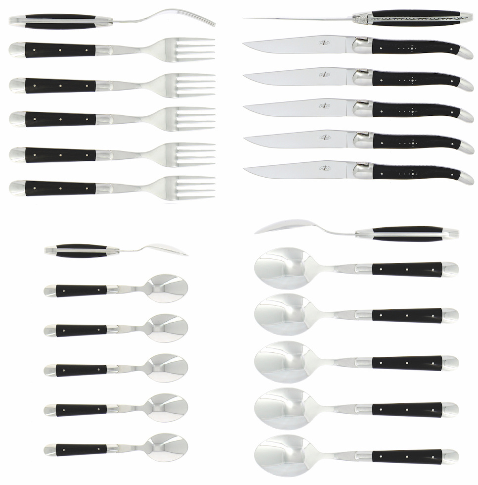 Besteckset 03, Griffe aus Ebenholz, poliert, Tradition - Forge de Laguiole in der Gruppe Tischgedeck / Besteck / Das Besteck bei The Kitchen Lab (1446-32853)