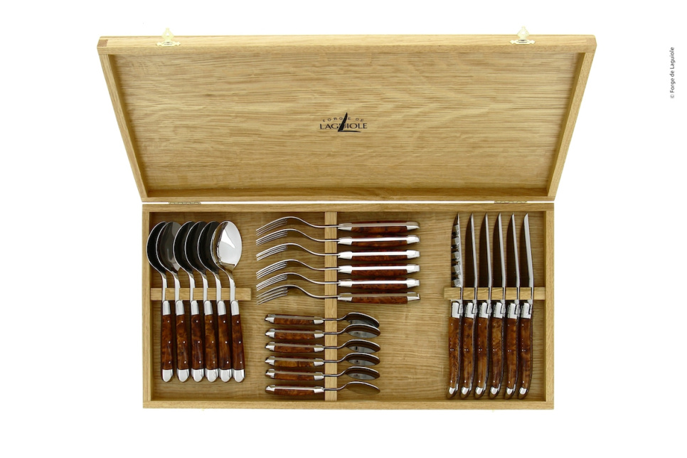 Besteckset 03, Tuja-Griffe, poliert, Tradition - Forge de Laguiole