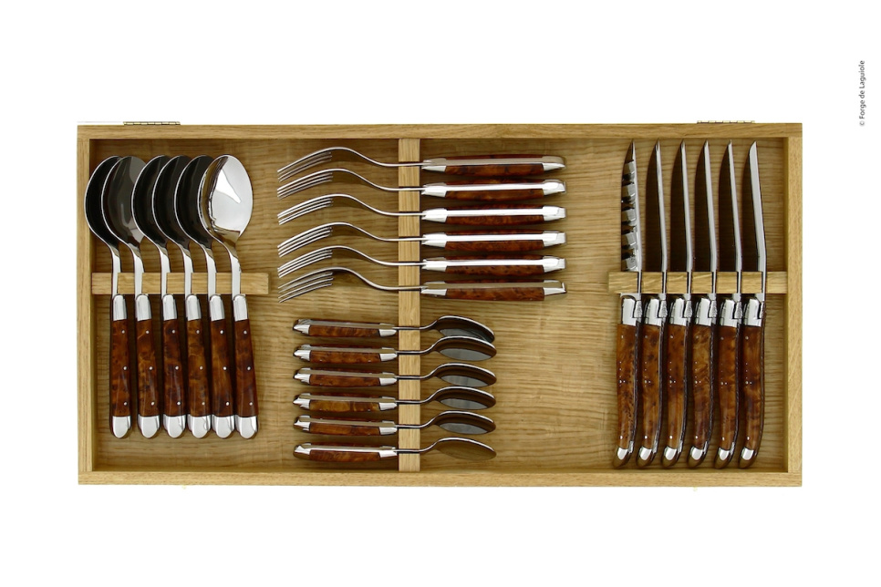 Besteckset 03, Tuja-Griffe, poliert, Tradition - Forge de Laguiole