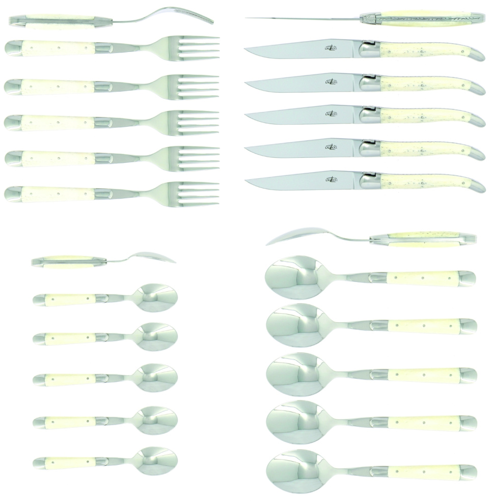 Besteckset 05, Knochengriff, poliert, Tradition - Forge de Laguiole in der Gruppe Tischgedeck / Besteck / Das Besteck bei The Kitchen Lab (1446-32860)
