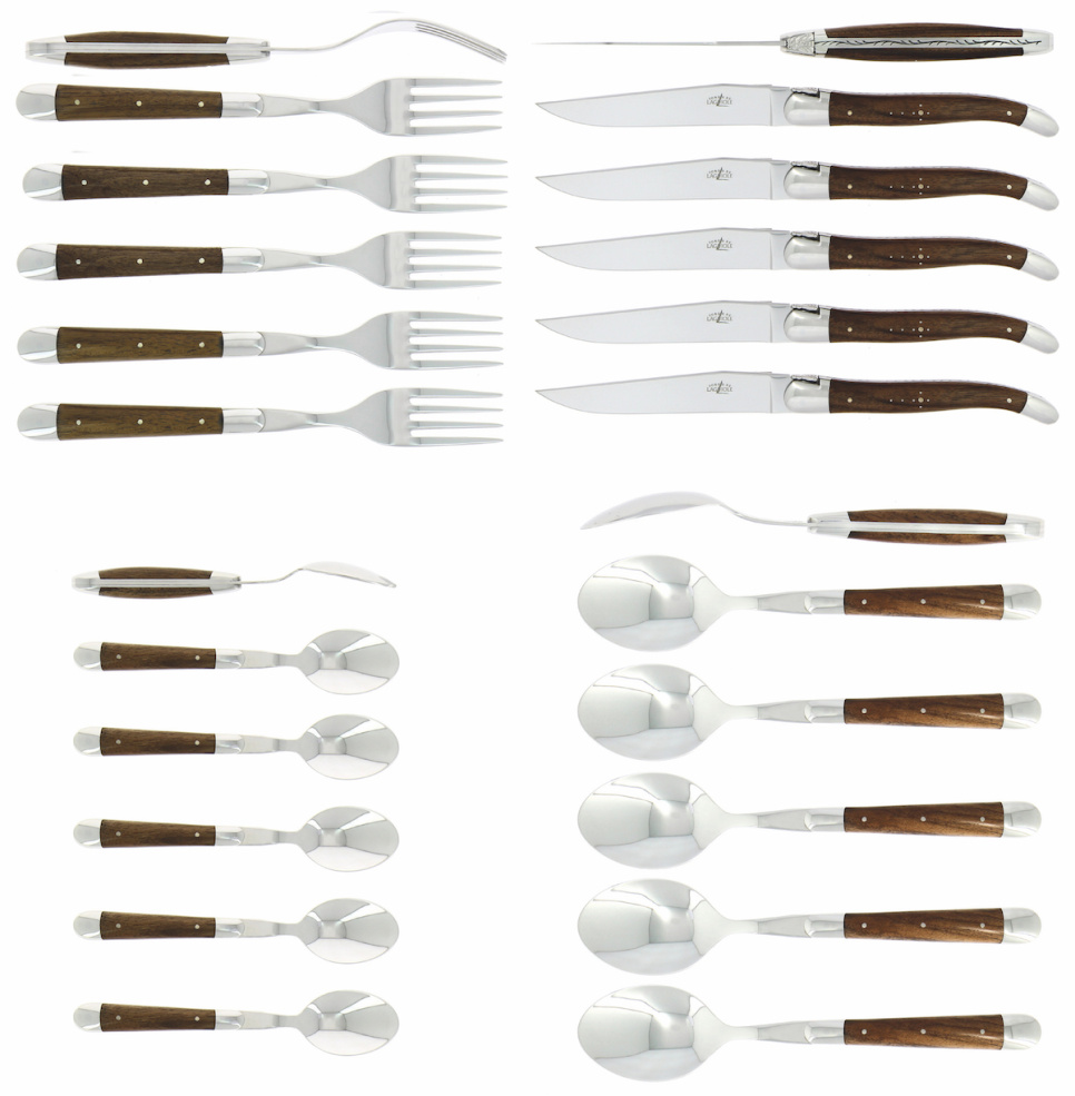 Besteckset 05, Griffe aus Nussbaumholz, poliert, Tradition - Forge de Laguiole in der Gruppe Tischgedeck / Besteck / Das Besteck bei The Kitchen Lab (1446-32868)