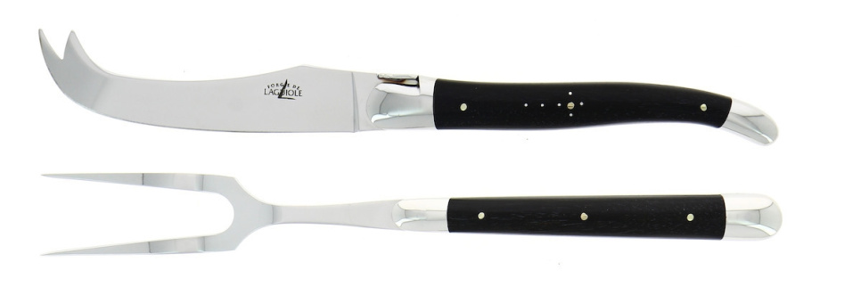 Käseset, Griffe aus Ebenholz, glänzend, Tradition - Forge de Laguiole in der Gruppe Kochen / Küchenmesser / Käsemesser bei The Kitchen Lab (1446-32878)