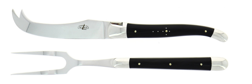 Käseset, dunkler Horngriff, poliert, Tradition - Forge de Laguiole in der Gruppe Kochen / Küchenmesser / Käsemesser bei The Kitchen Lab (1446-32881)