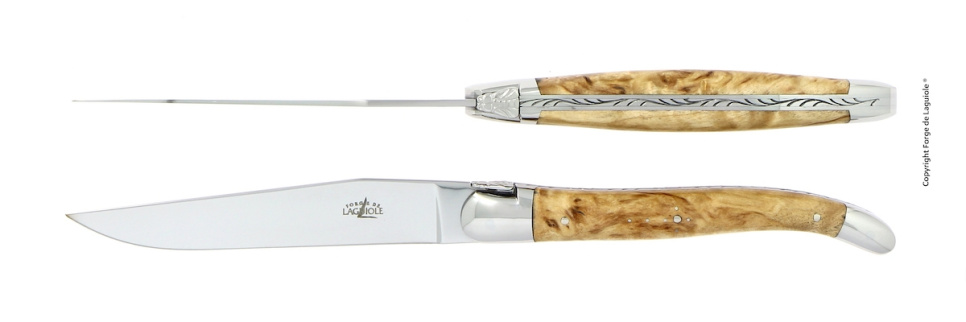 Zwei Messer, Griff aus Birke, poliert, Tradition - Forge de Laguiole in der Gruppe Tischgedeck / Besteck / Messer bei The Kitchen Lab (1446-32888)