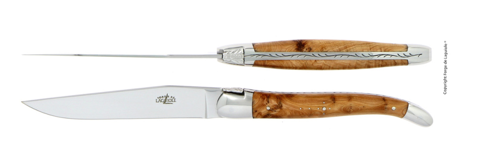 Zwei Messer, Griff aus En, poliert, Tradition - Forge de Laguiole in der Gruppe Tischgedeck / Besteck / Messer bei The Kitchen Lab (1446-32890)