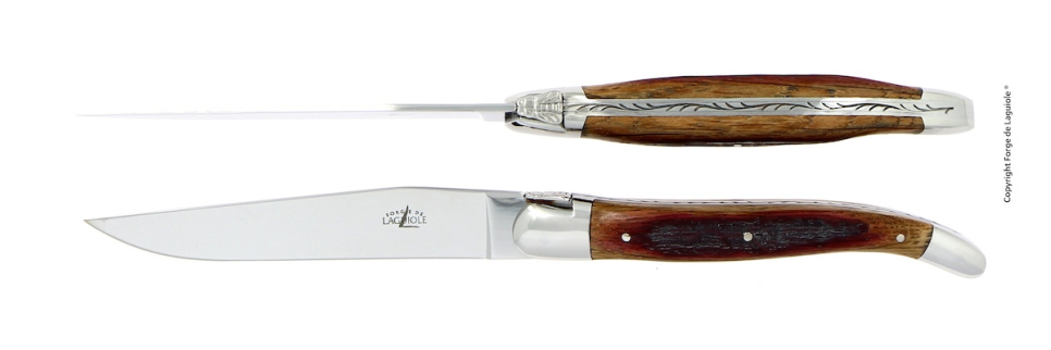 Zwei Messer, Griff aus Eichenfassholz, poliert, Tradition - Forge de Laguiole in der Gruppe Tischgedeck / Besteck / Messer bei The Kitchen Lab (1446-32897)