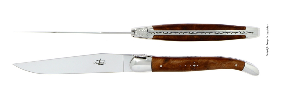 Zwei Messer, Tuja Griff, poliert, Tradition - Forge de Laguiole in der Gruppe Tischgedeck / Besteck / Messer bei The Kitchen Lab (1446-32899)