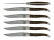 Sechs Messer, Griff aus Nussbaum, Damast matt, Kollektion - Forge de Laguiole