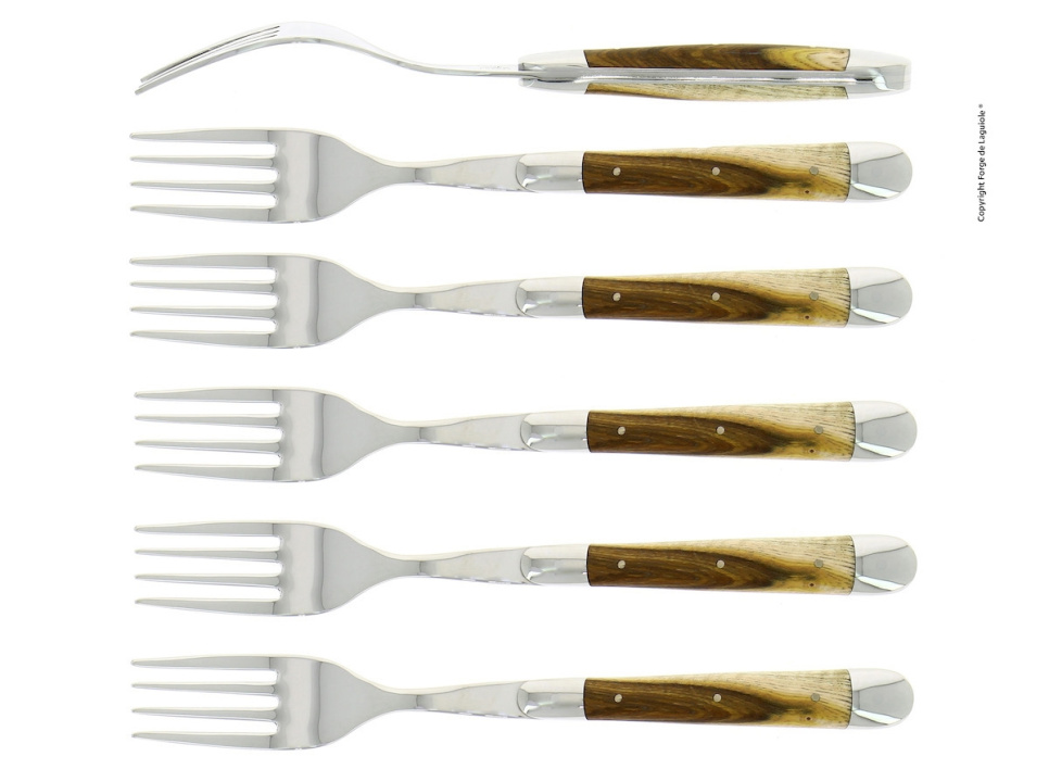 Sechs Gabeln, Pistage-Griff, poliert, Tradition - Forge de Laguiole in der Gruppe Tischgedeck / Besteck / Gabeln bei The Kitchen Lab (1446-32931)