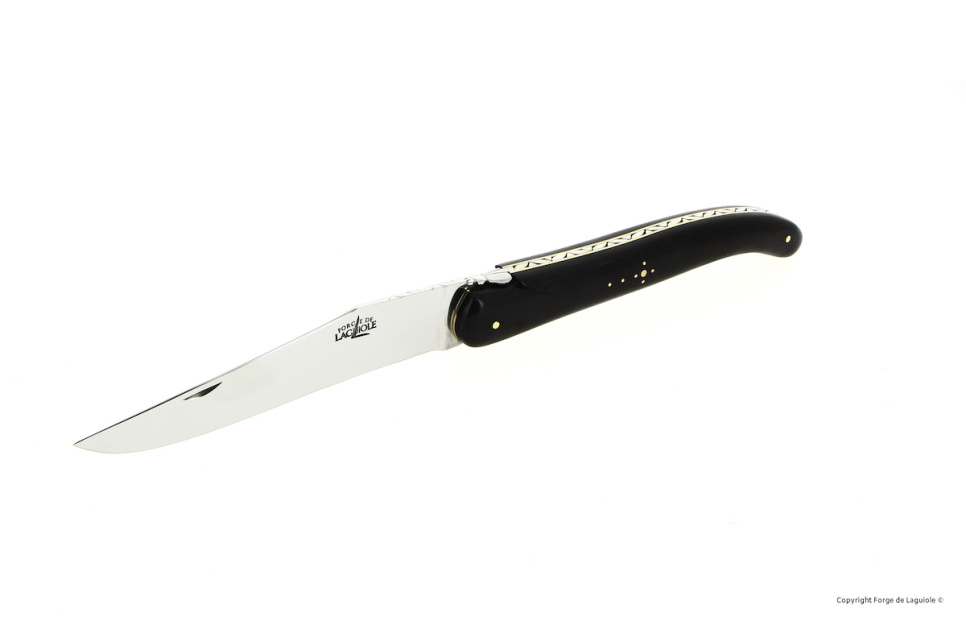 Tranchierbesteck 21 cm, Ebenholzgriff, klappbar, Signature - Forge de Laguiole