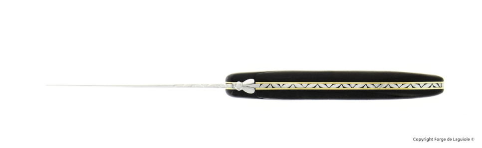 Tranchierbesteck 21 cm, Ebenholzgriff, klappbar, Signature - Forge de Laguiole