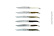 Sechs Messer, Griffe aus verschiedenen Tiermaterialien, poliert, Tradition - Forge de Laguiole
