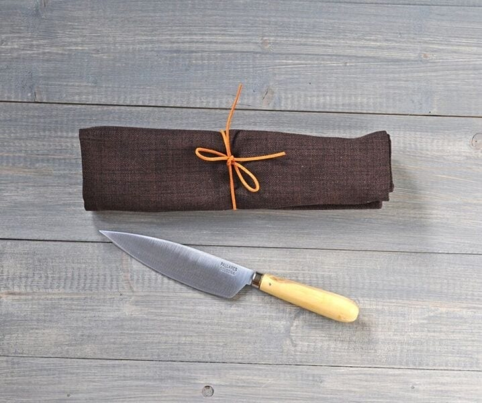 Messerset mit 3 Messern aus Kohlenstoffstahl und Messerrolle - Pallarès